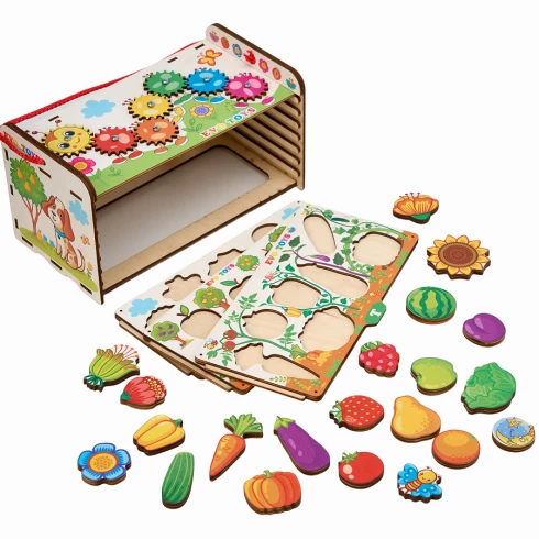 Сортер развивающий Умный комодик - На ферме, фигуры вкладыши